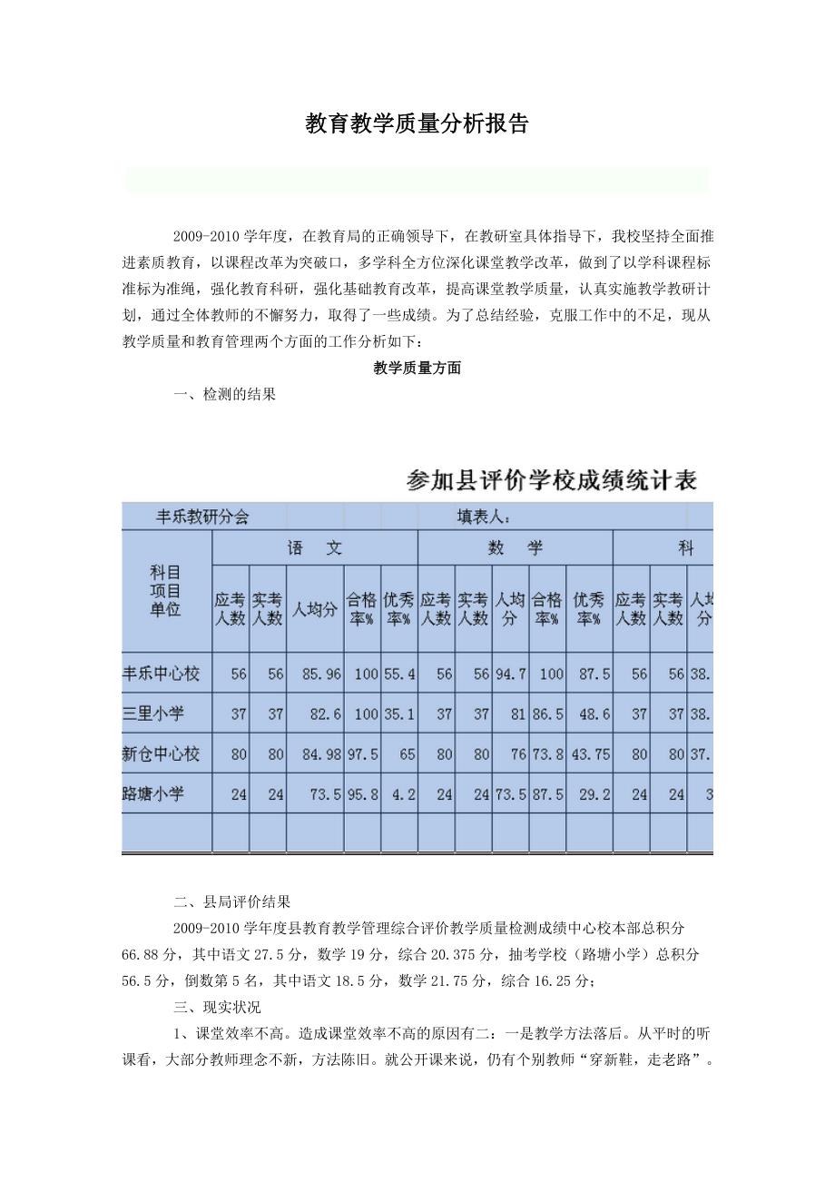 教育教学质量分析报告_第1页