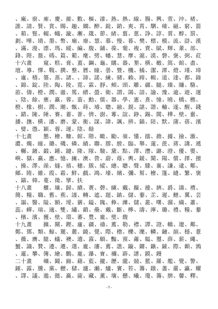 按照康熙字典整理繁体字大全2