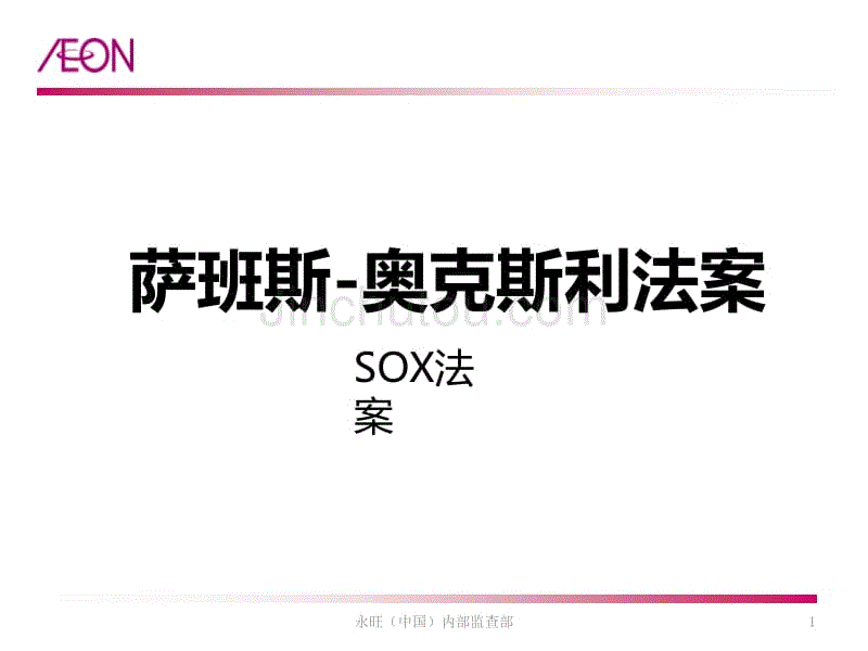 萨班斯法案sox与内部控制