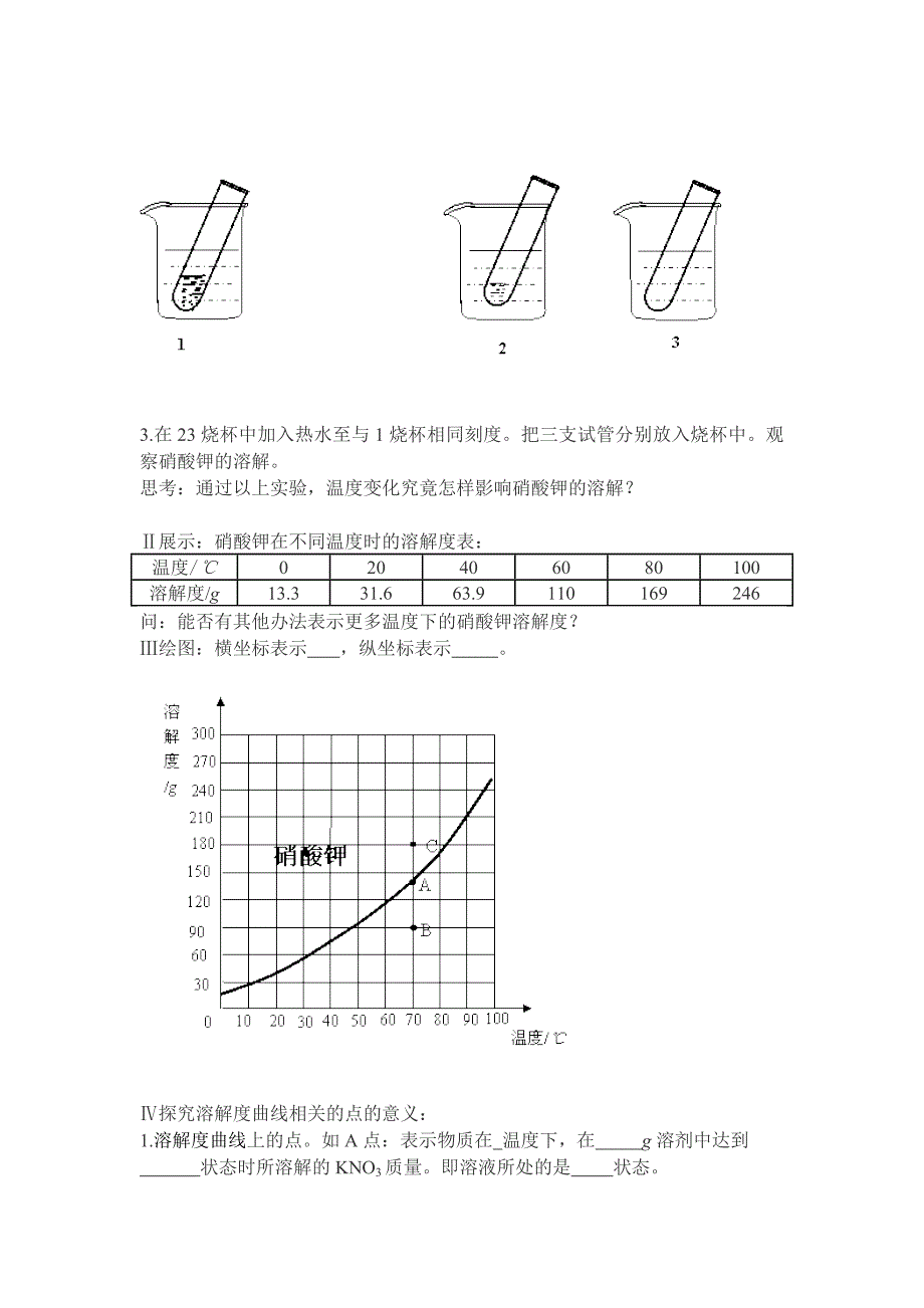 初步认识溶解度曲线