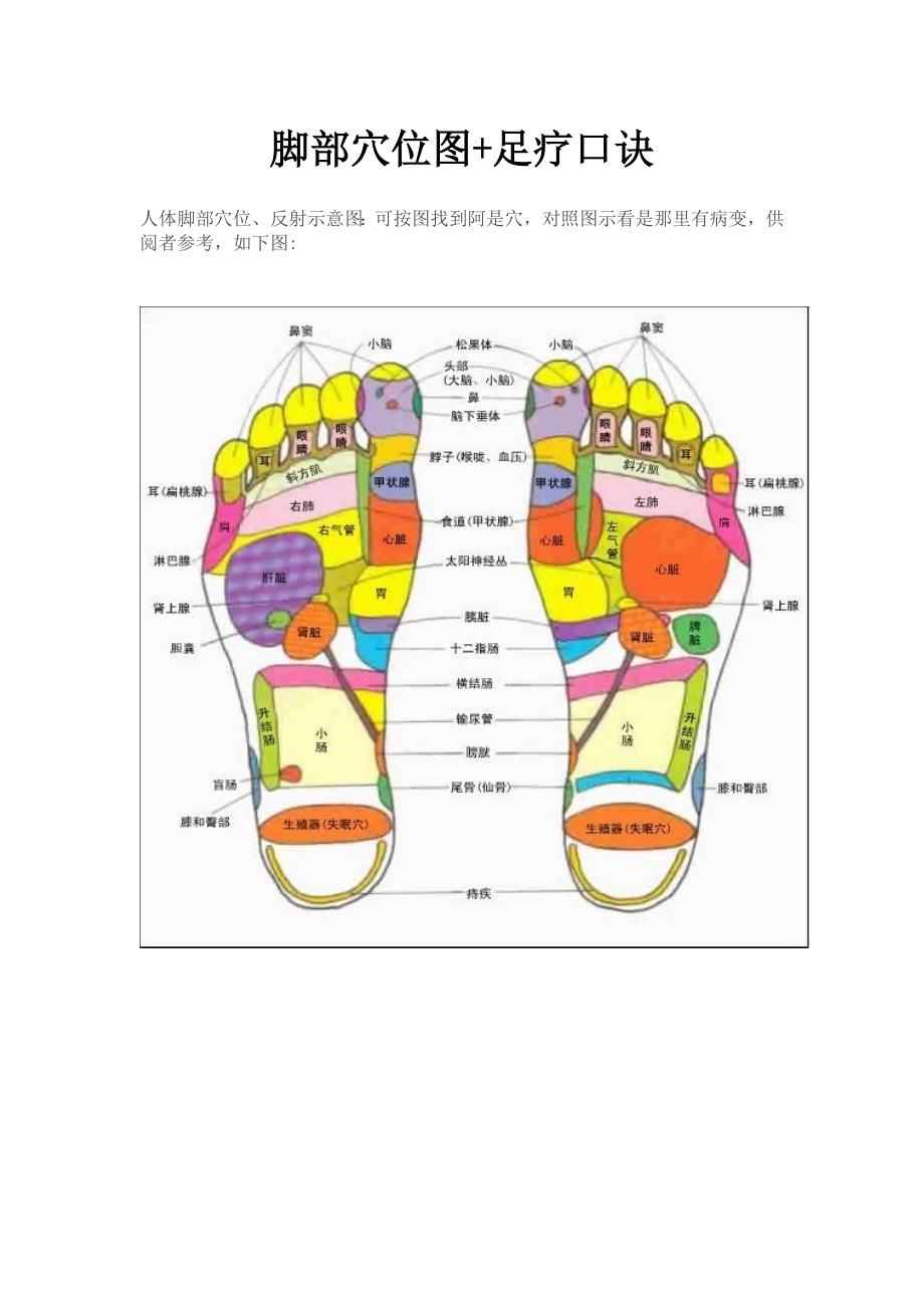 腳部穴位圖足療口訣