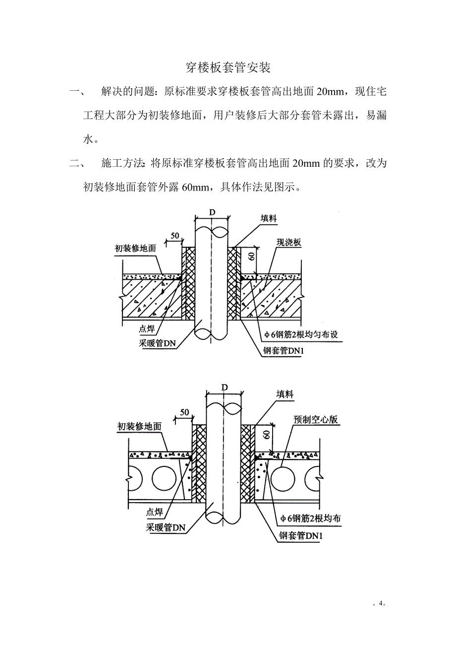 穿楼板套管安装